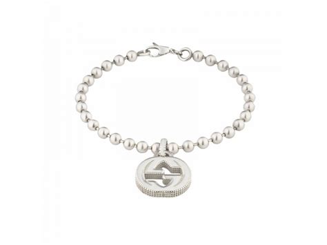 bracciali gucci doppia g|Bracciale Gucci Interlocking con Ciondolo Doppia G in Argento.